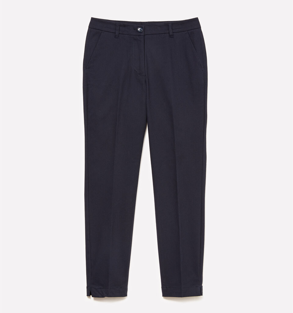 Dark blue slim fit chinos - women's chino trousers - Dark Blue | Sisley image number 5